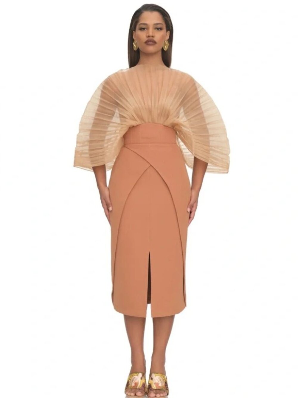 NWT | Andrea Iyamah Sita Corset Skirt in Burgundy, Size S - Picture 2 of 8